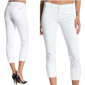 NEW Hudson Muse Crop Skinny 5” Cuff White Jeans